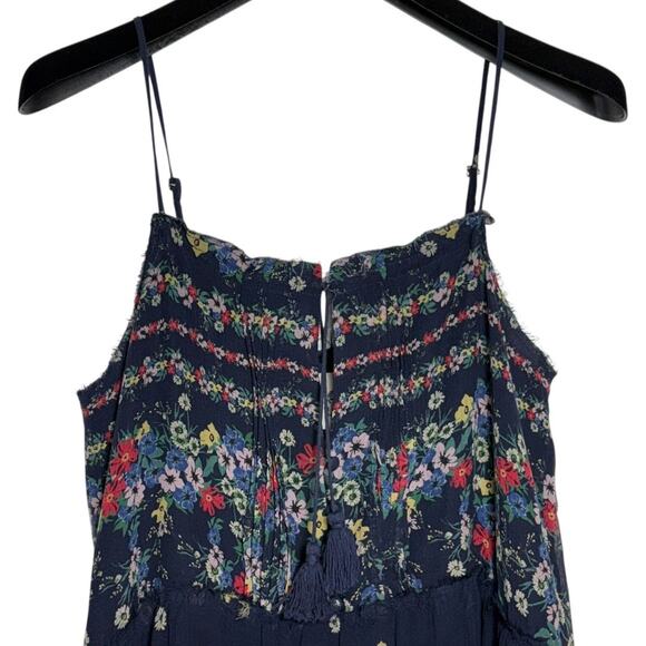 Sea New York Floral Navy Cotton Silk Boho Maxi Dress Size 2 - Picture 3 of 8